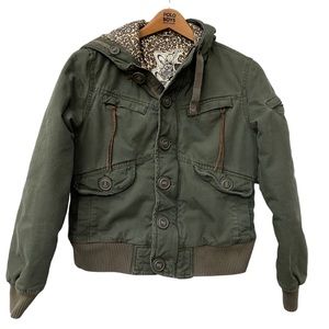 Justice size 16 Army Green Hooded Jacket